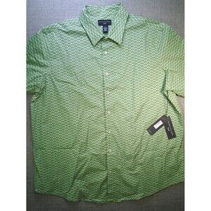 Shaquille O'neal Woven Shirt Green  2XL Tall Geometric Print Oversized